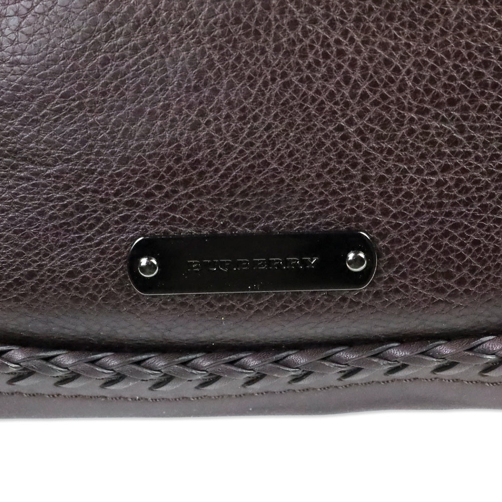 Burberry Burgundy Leather Tassel Hobo Bag