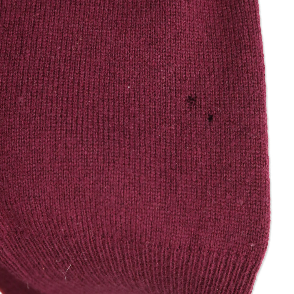 Burberry Burgundy Neto Wool & Cashmere Fringe Sweater Dress