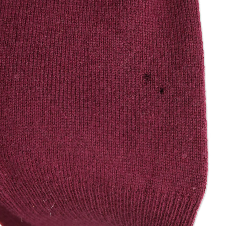Burberry Burgundy Neto Wool & Cashmere Fringe Sweater Dress