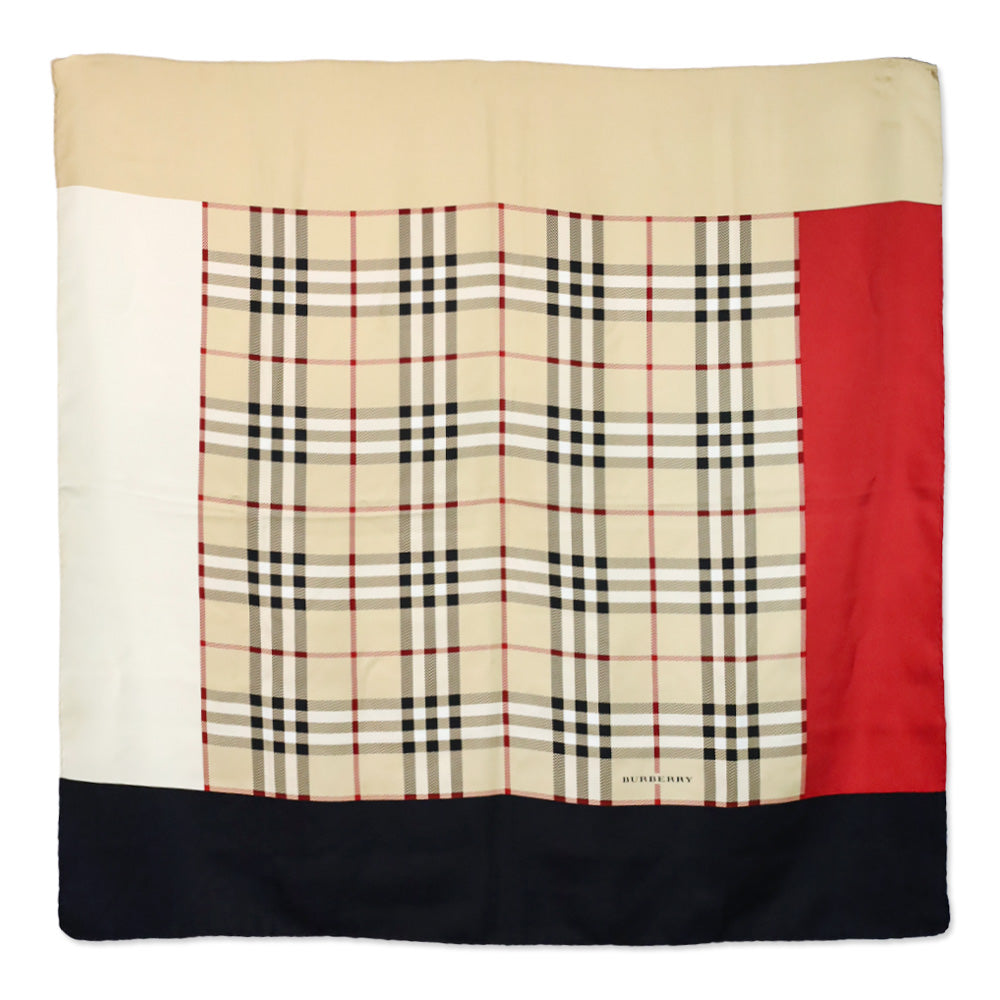 Burberry Classic Check Print Silk Square Scarf