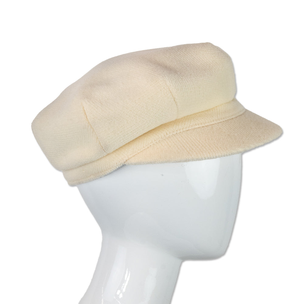 Burberry Cream Wool Newsboy Cap