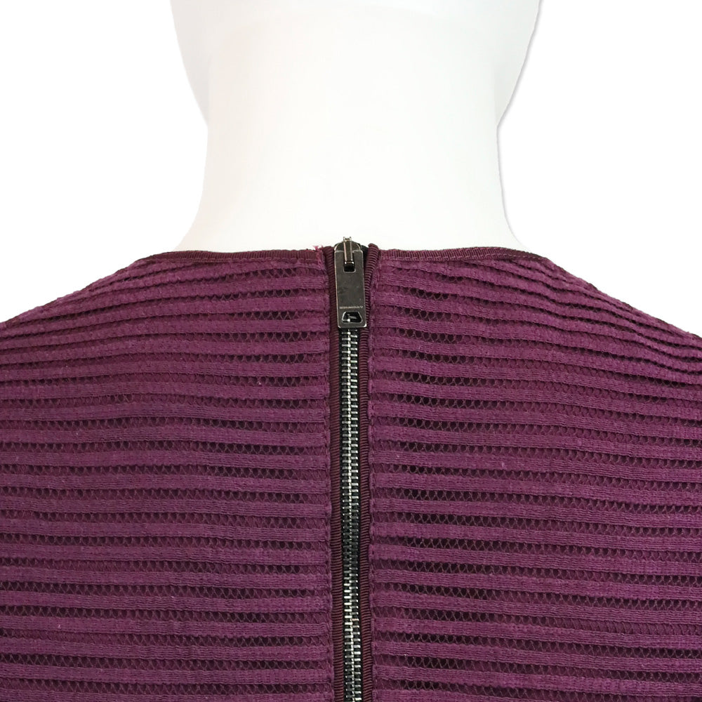 Burberry Eggplant Purple Cerys Stripe Lace Midi Dress
