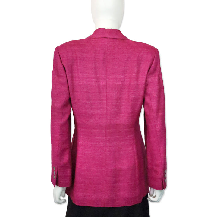 Burberry Fuchsia Purple Silk 3-Button Blazer
