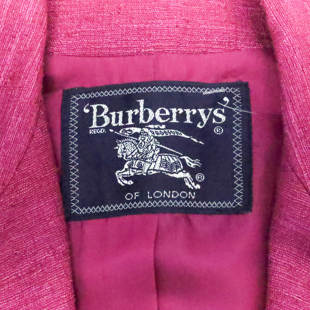 Burberry Fuchsia Purple Silk 3-Button Blazer