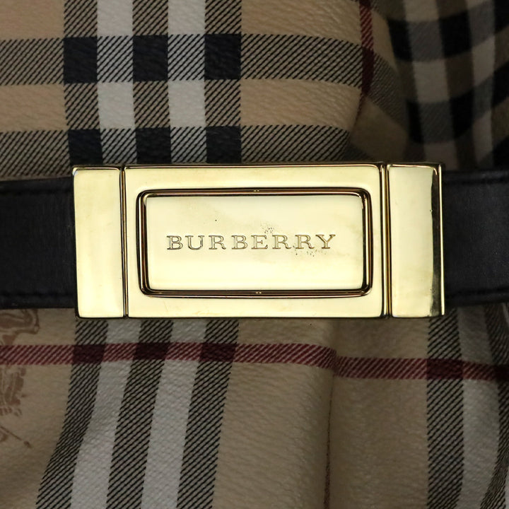Burberry Golderton Haymarket Check Brown Leather Tote