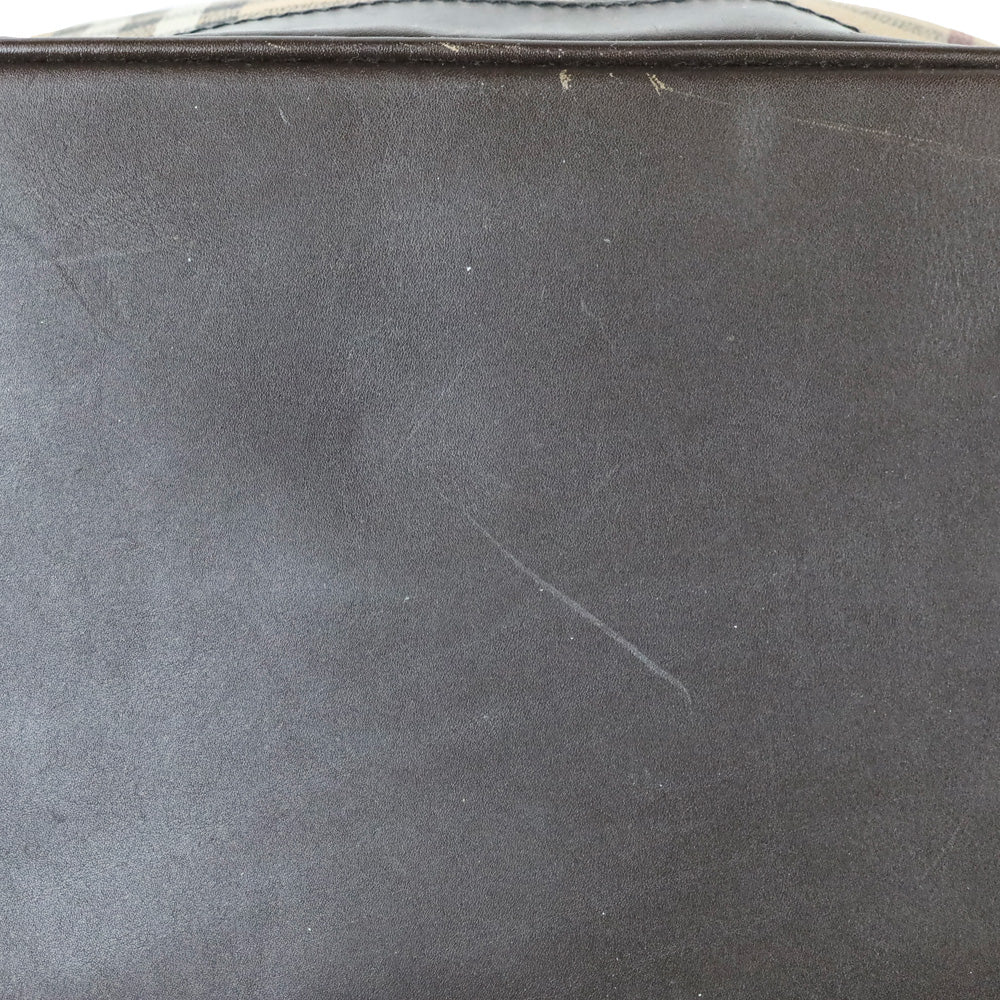 Burberry Golderton Haymarket Check Brown Leather Tote