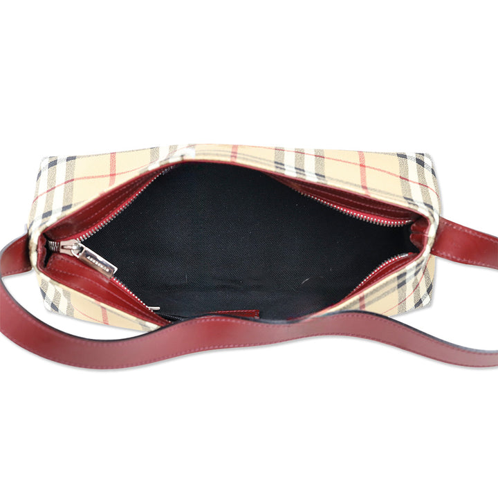 Burberry Haymarket Check Coated Canvas Shoulder Bag