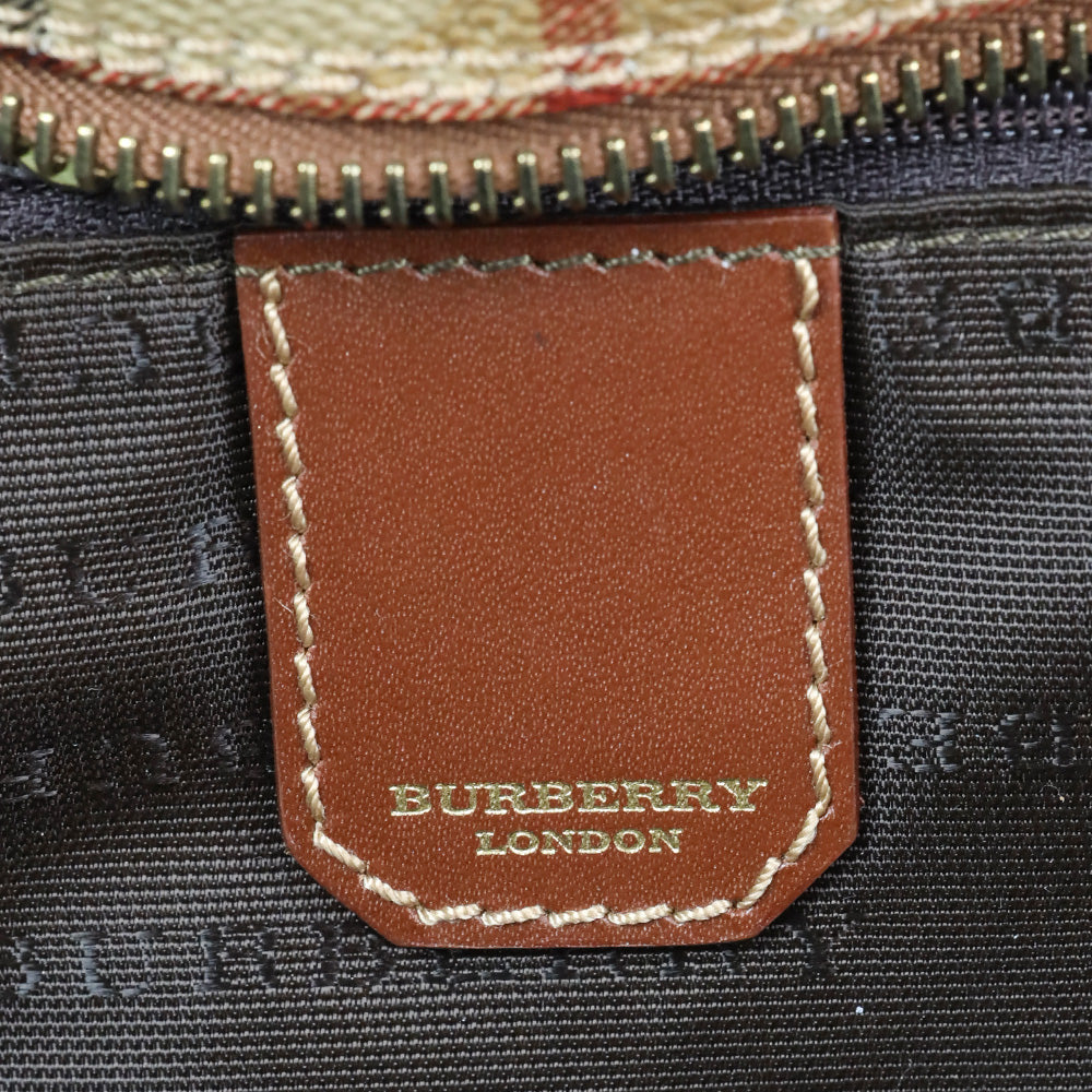 Burberry Haymarket Check Coated Canvas/Brown Leather Messenger Bag