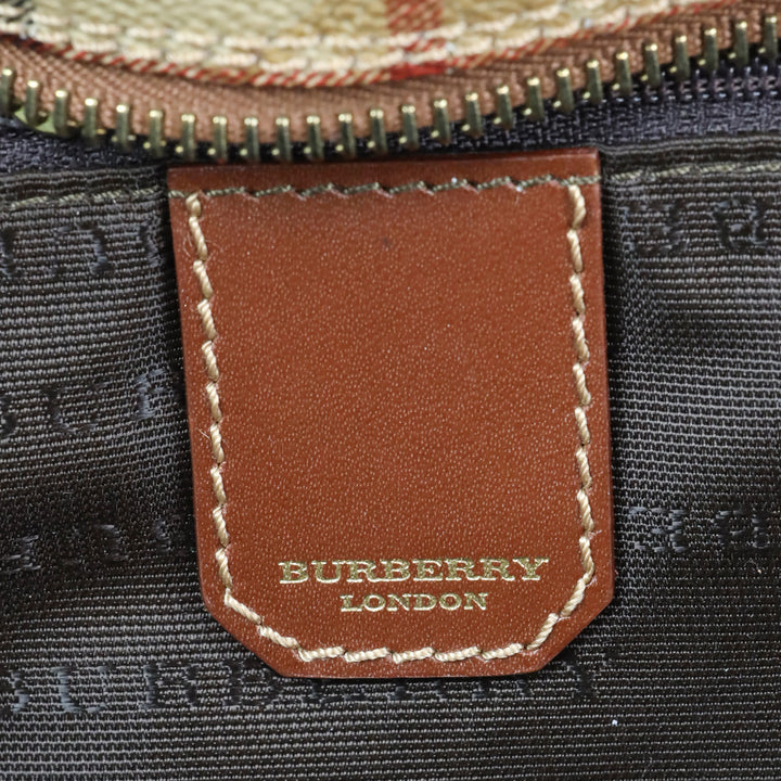 Burberry Haymarket Check Coated Canvas/Brown Leather Messenger Bag