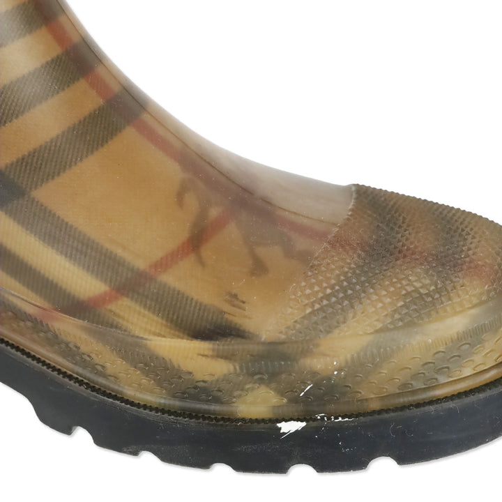 Burberry Haymarket Check Rubber Calf Rain Boots