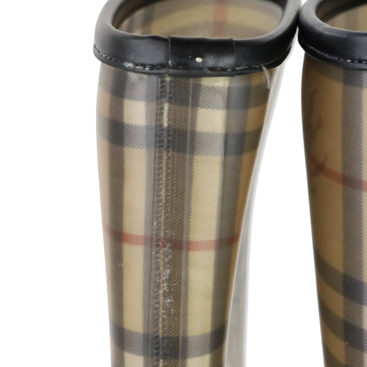 Burberry Haymarket Check Rubber Calf Rain Boots