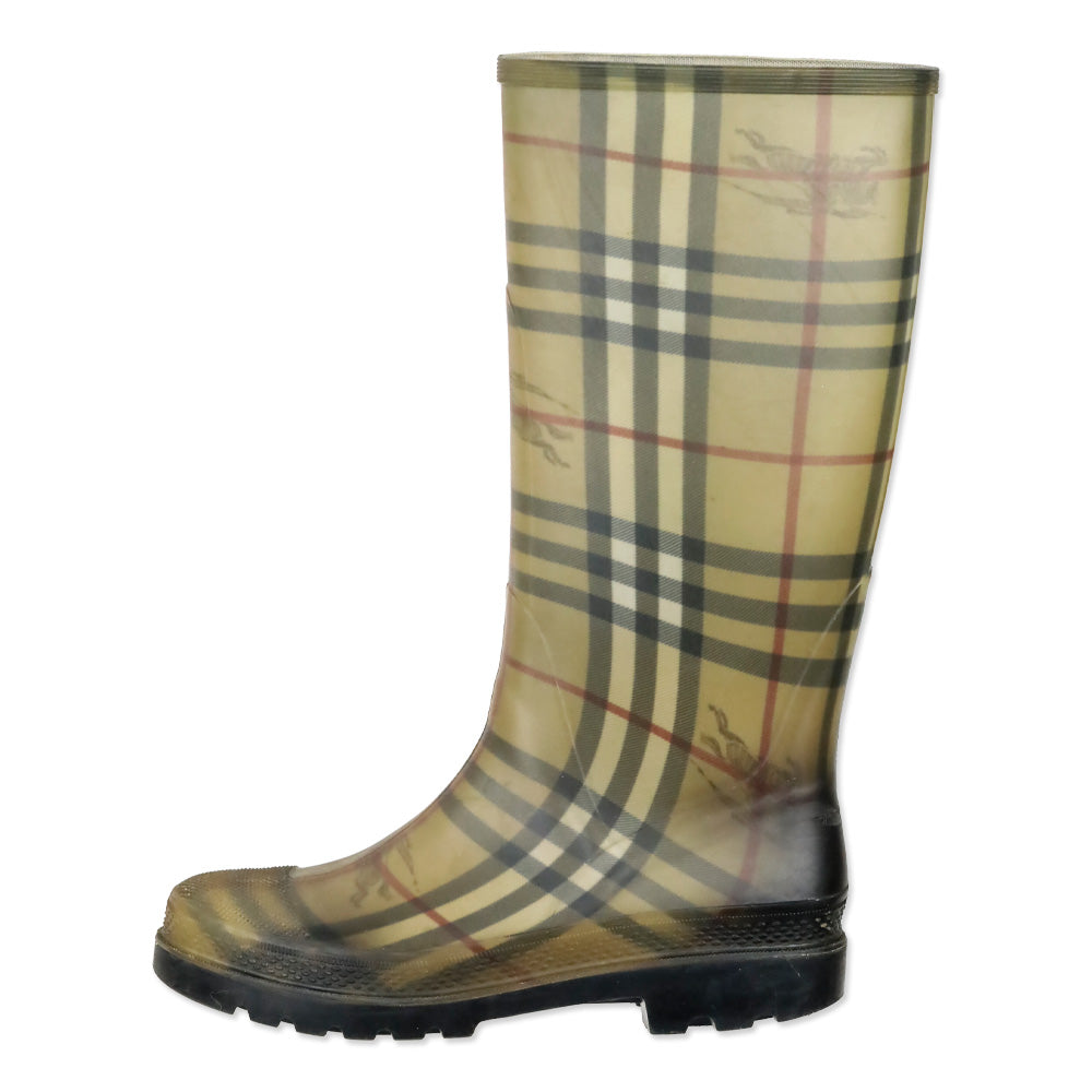 Burberry Haymarket Check Rubber Rain Boots
