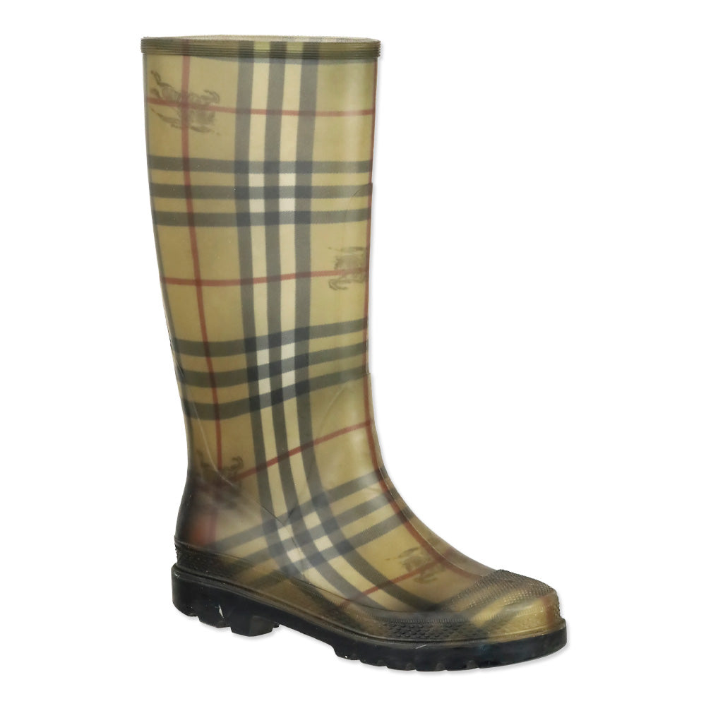 Burberry Haymarket Check Rubber Rain Boots