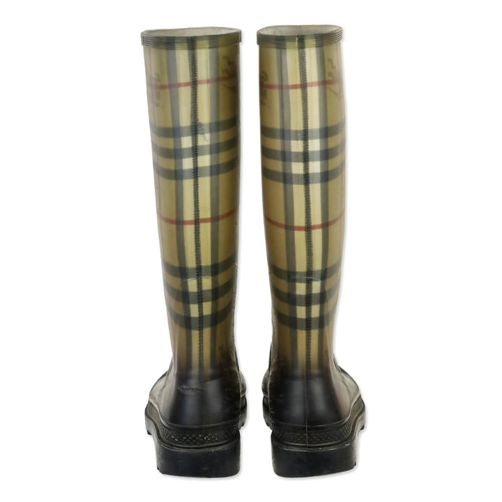 Burberry Haymarket Check Rubber Rain Boots