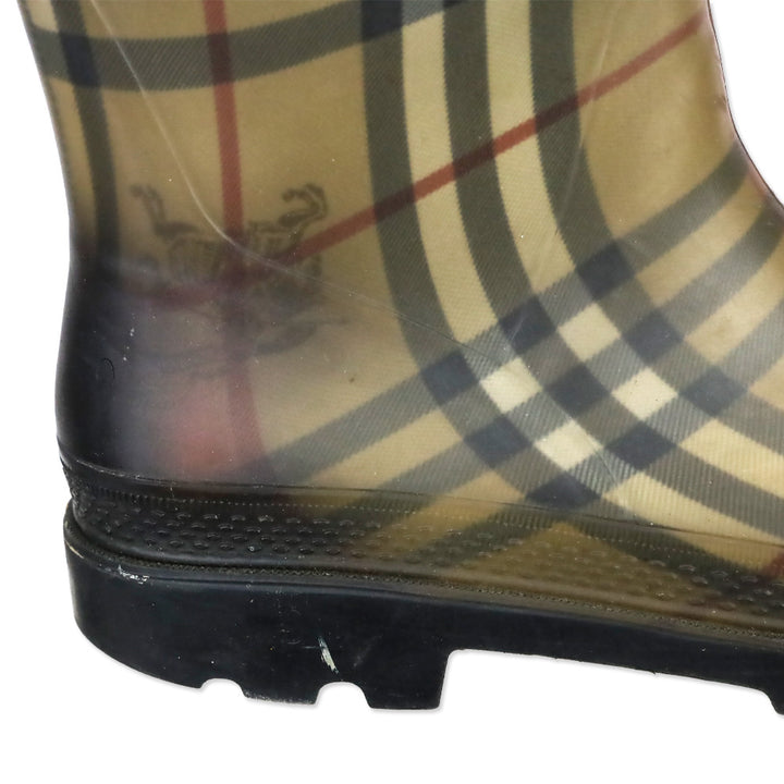 Burberry Haymarket Check Rubber Rain Boots