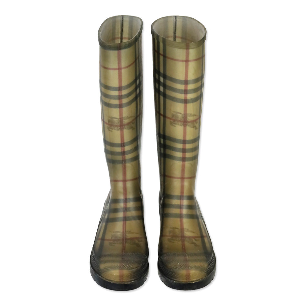 Burberry Haymarket Check Rubber Rain Boots