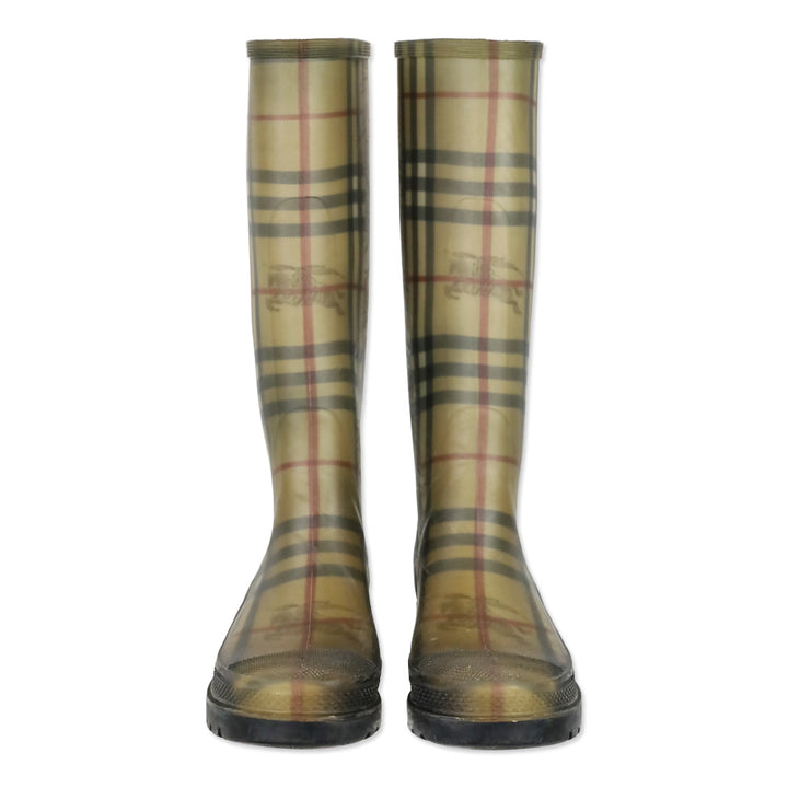 Burberry Haymarket Check Rubber Rain Boots