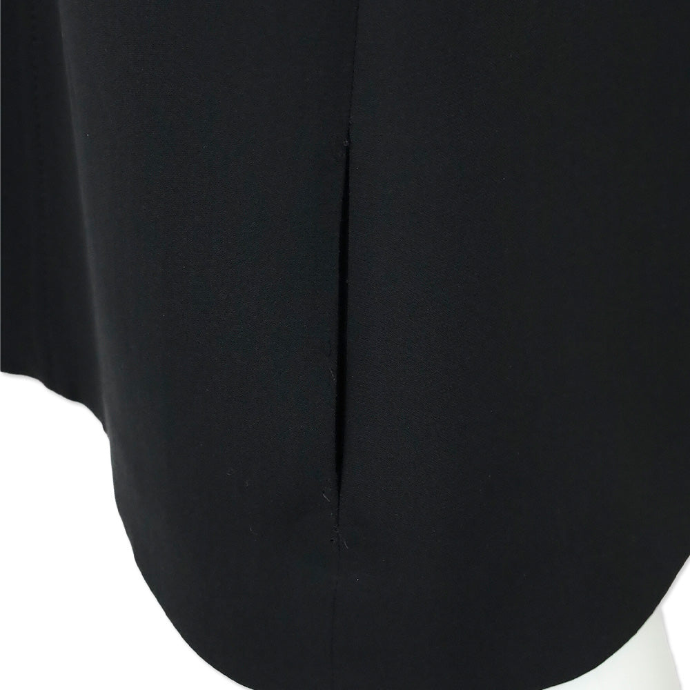 Burberry Kaly D-Ring Detail Black Silk Wool Short Sleeve Midi Dress