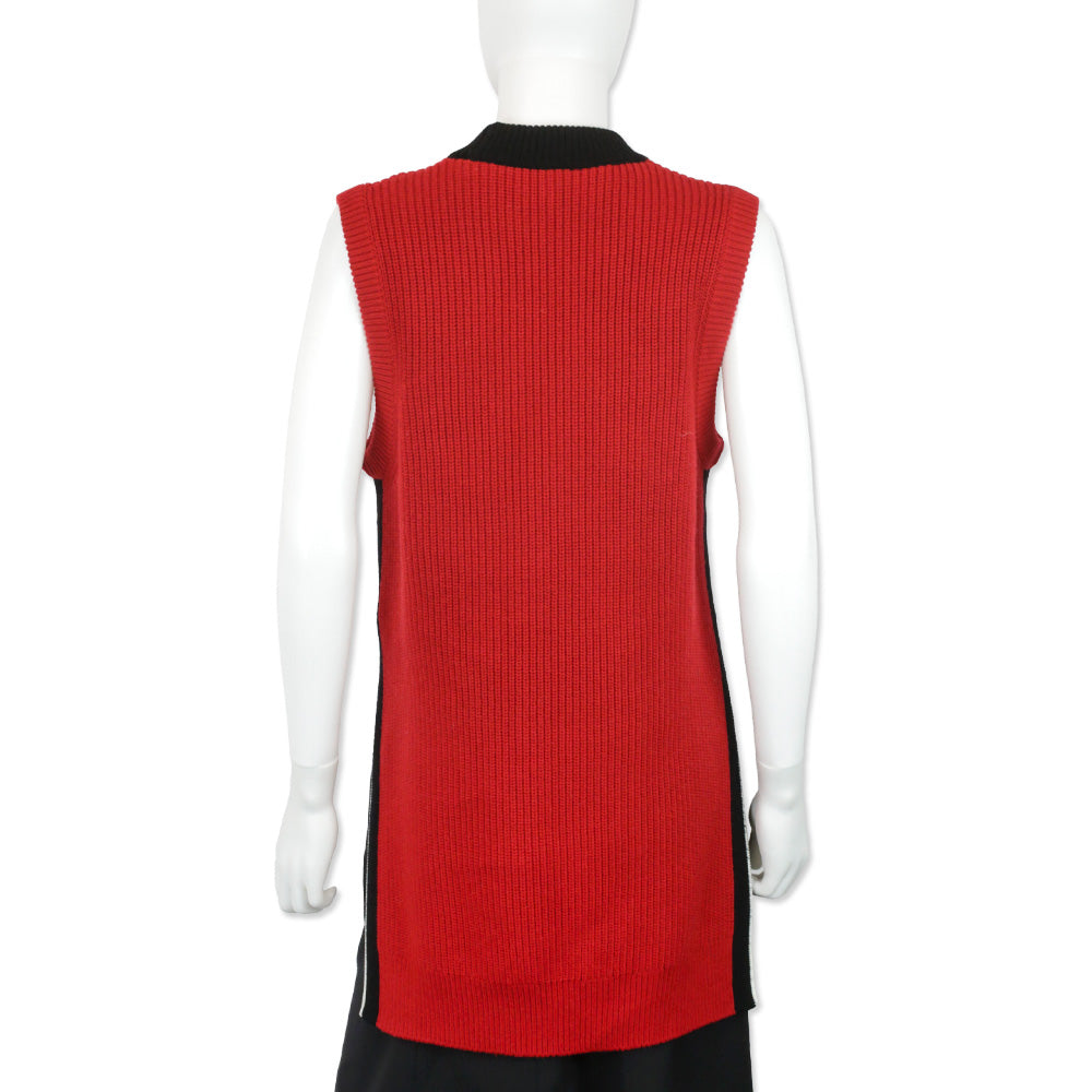 Burberry Knox Military Red Wool Cashmere Sleeveless Sweater