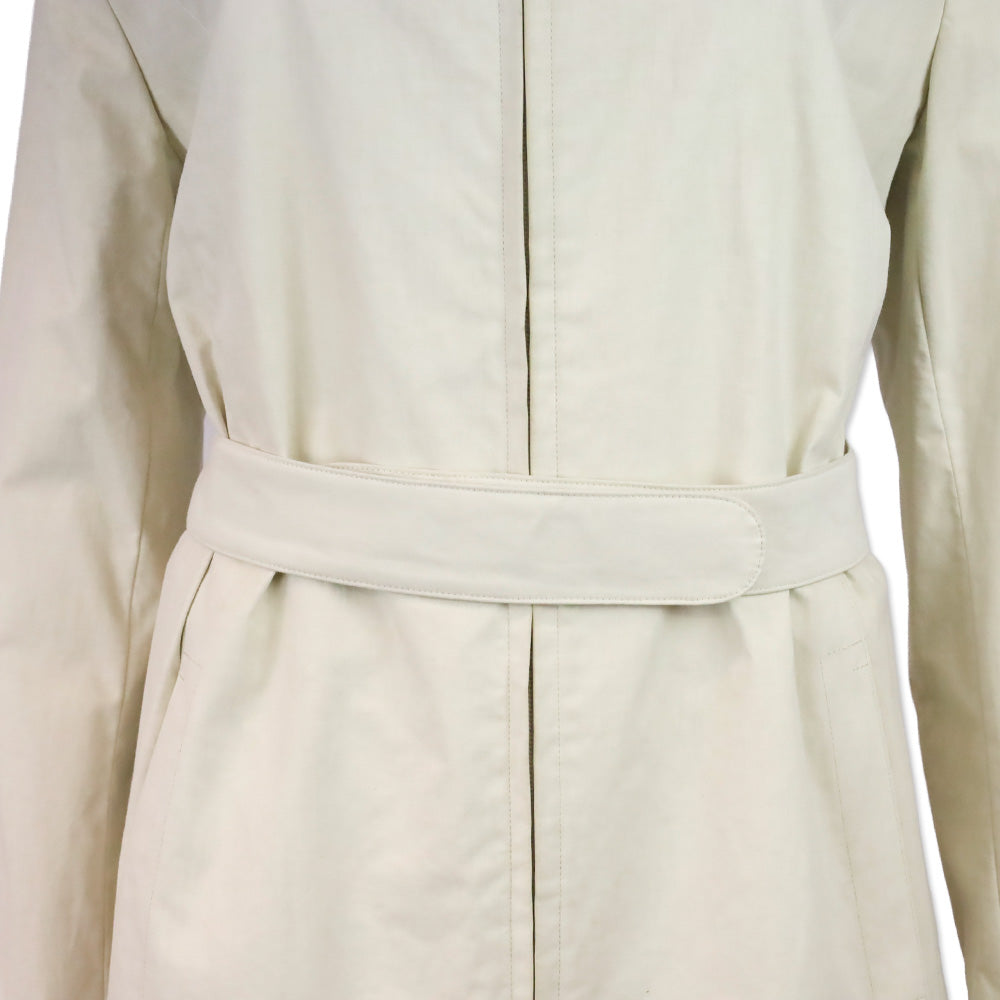 Burberry Light Beige Funnel Neck Belted Car Coat