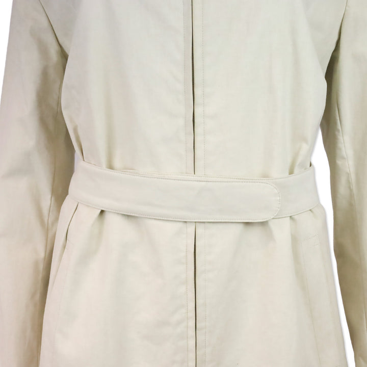 Burberry Light Beige Funnel Neck Belted Car Coat