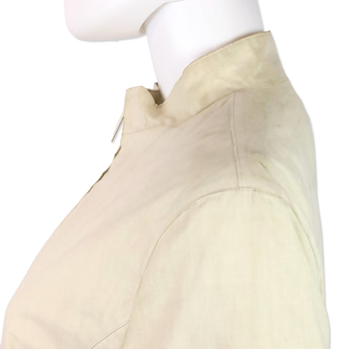 Burberry Light Beige Funnel Neck Belted Car Coat