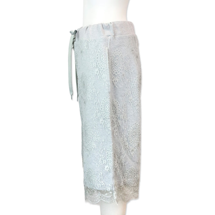Burberry Light Pebble Grey Chantilly Lace Drawcoard Shorts