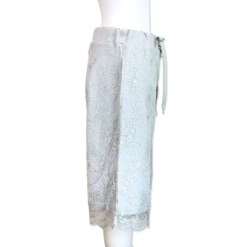 Burberry Light Pebble Grey Chantilly Lace Drawcoard Shorts