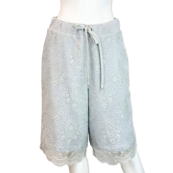 Burberry Light Pebble Grey Chantilly Lace Drawcoard Shorts