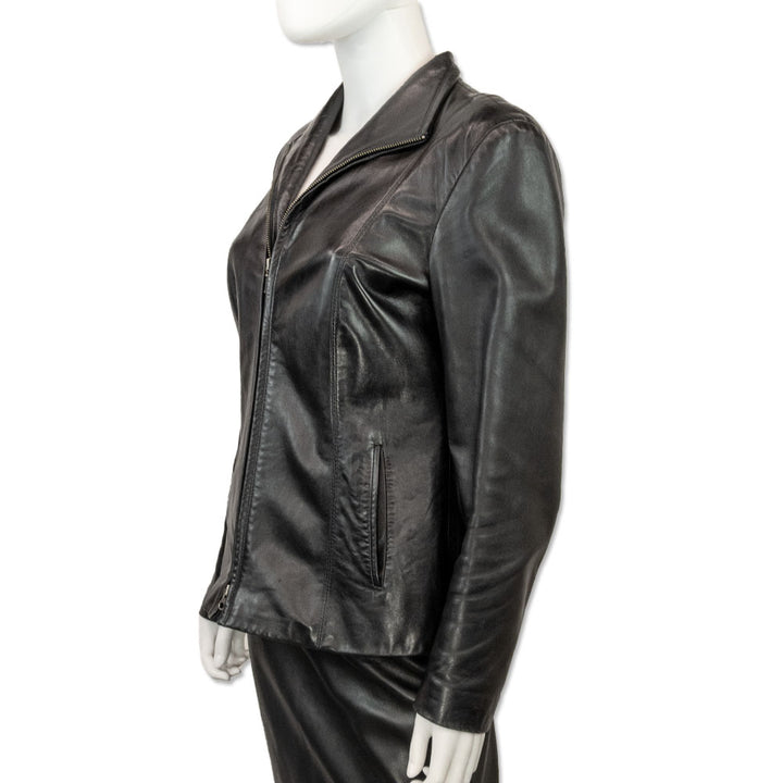 Burberry London Black Leather Biker Jacket