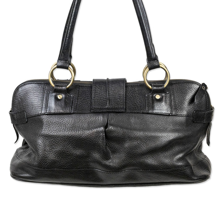 Burberry London Black Leather Pocket Shoulder Bag