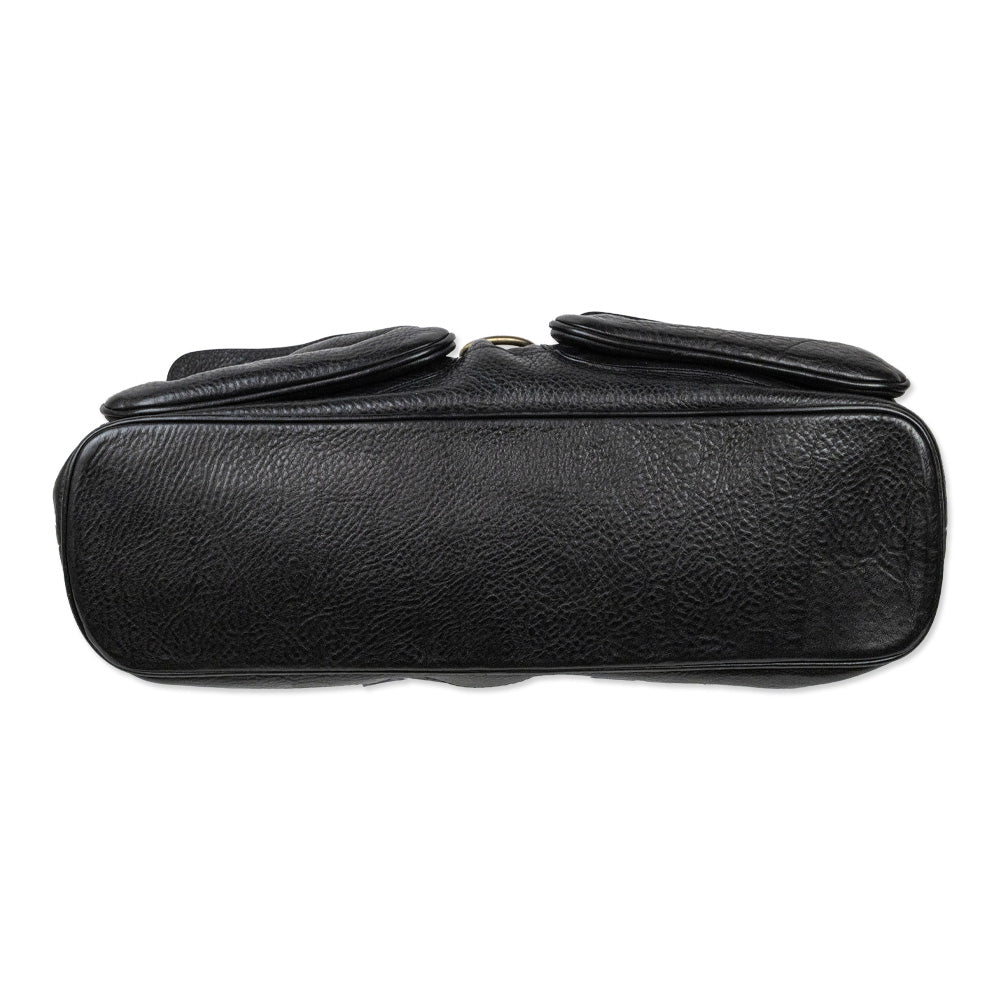 Burberry London Black Leather Pocket Shoulder Bag