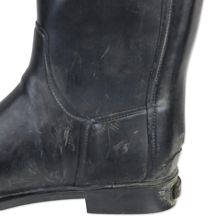 Burberry London Black Rubber Zipper Knee-High Rainboots