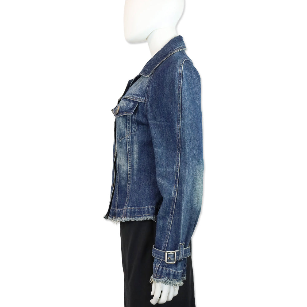 Burberry London Blue Raw-Edge Denim Jacket