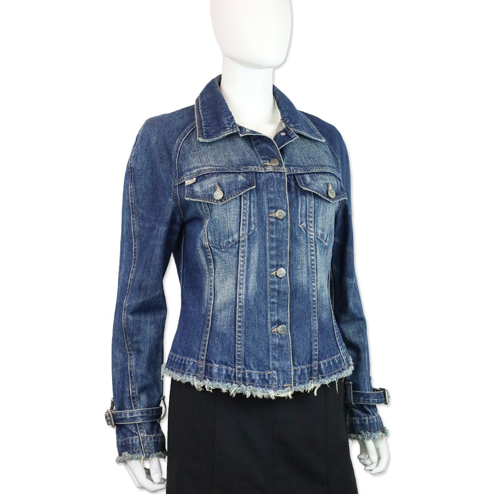 Burberry London Blue Raw-Edge Denim Jacket