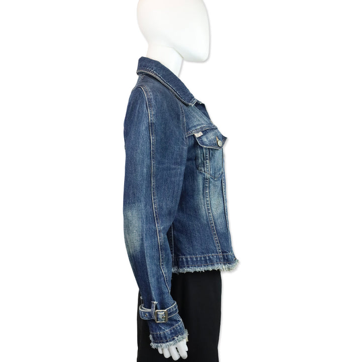 Burberry London Blue Raw-Edge Denim Jacket