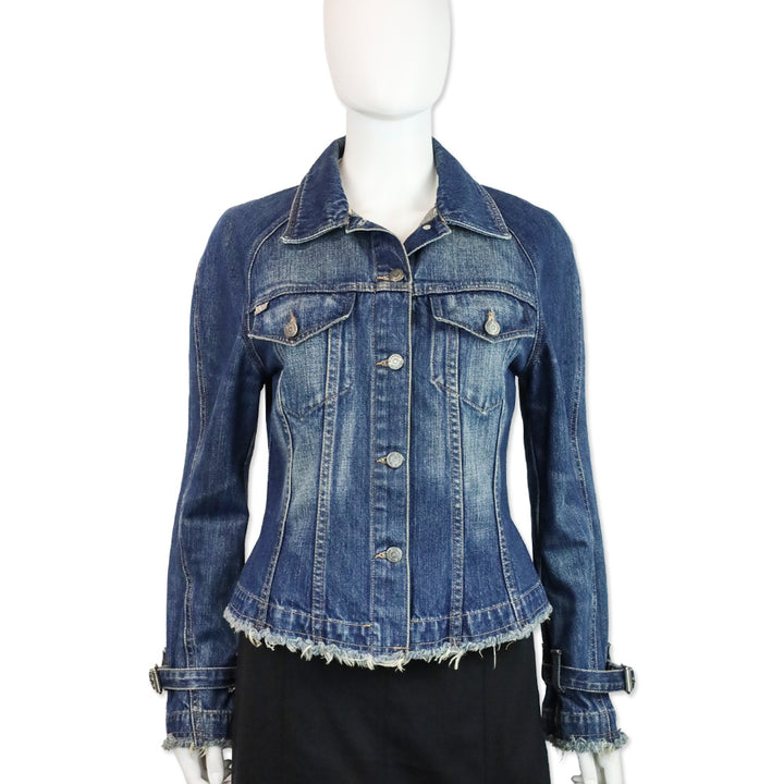 Burberry London Blue Raw-Edge Denim Jacket