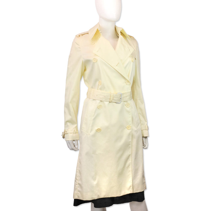 Burberry London Butter Yellow Double-Breasted Trench Coat