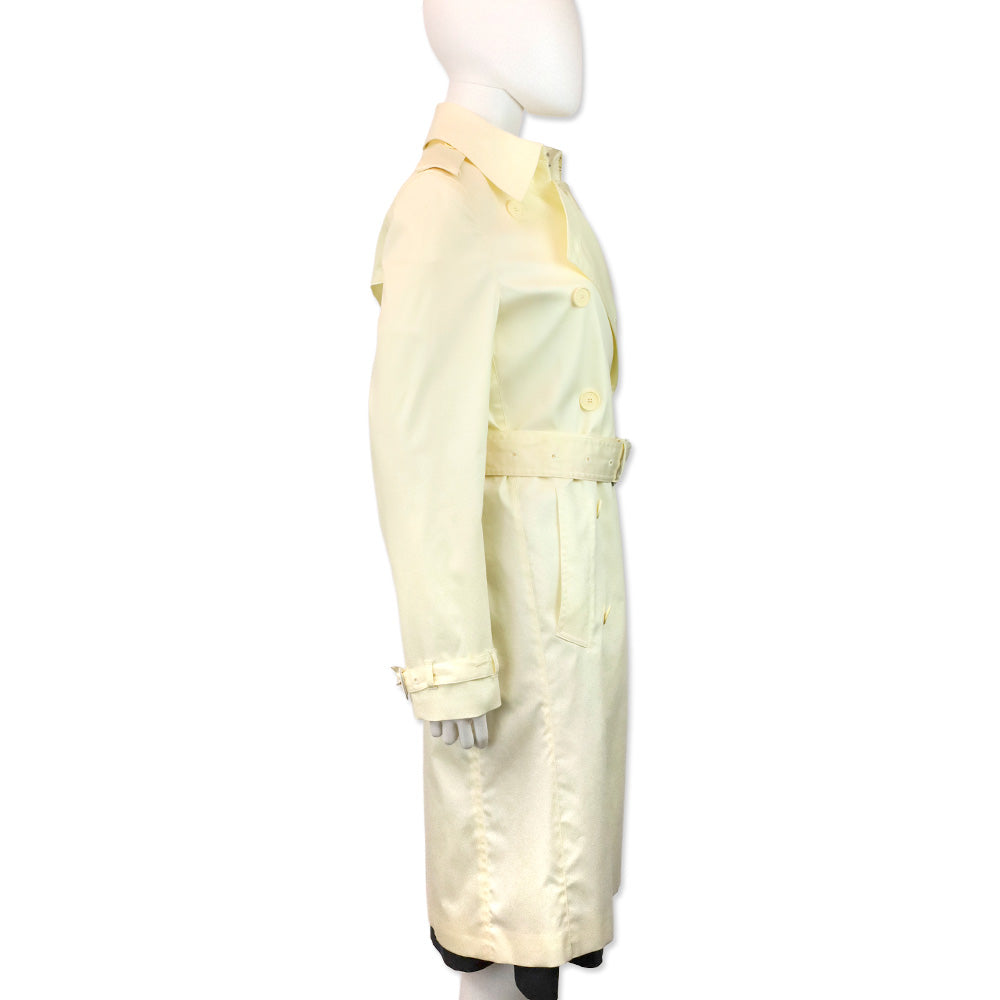Burberry London Butter Yellow Double-Breasted Trench Coat