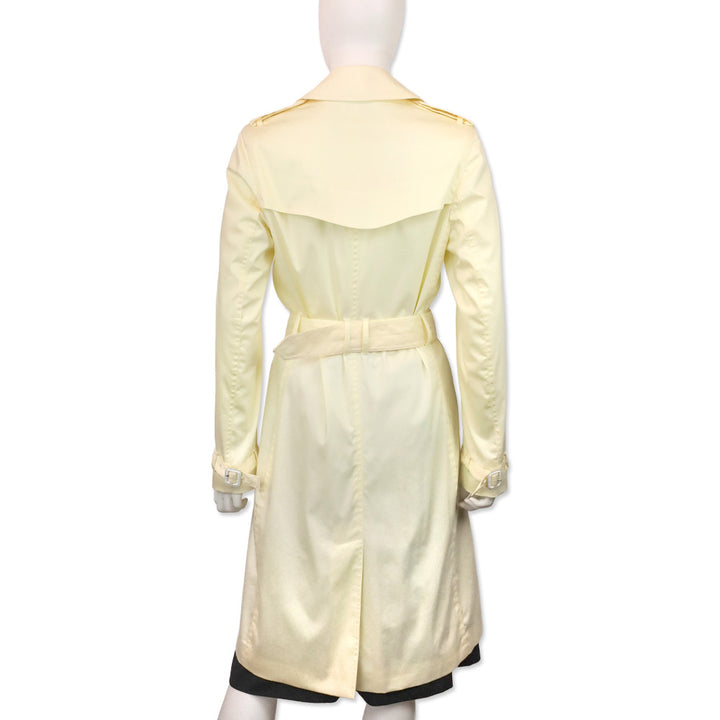 Burberry London Butter Yellow Double-Breasted Trench Coat