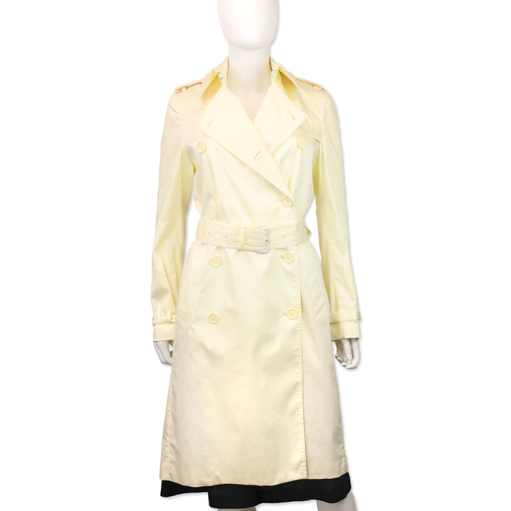 Burberry London Butter Yellow Double-Breasted Trench Coat