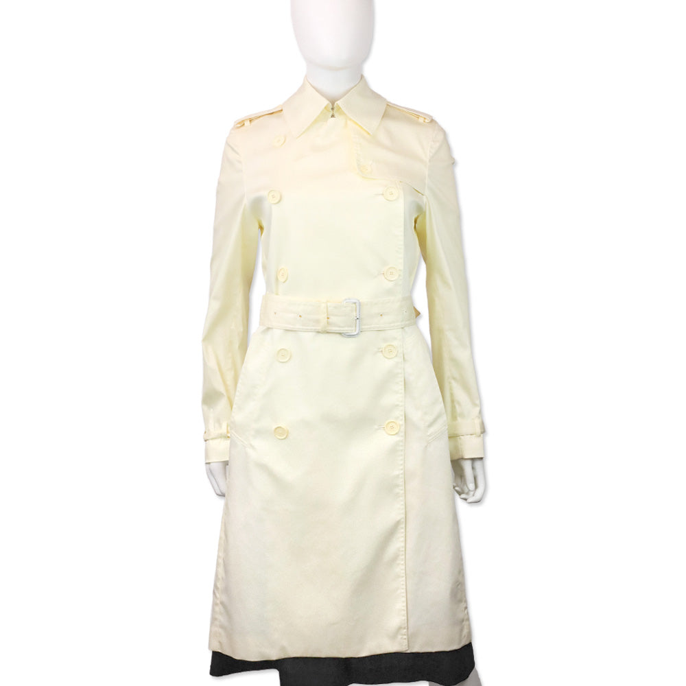 Burberry London Butter Yellow Double-Breasted Trench Coat
