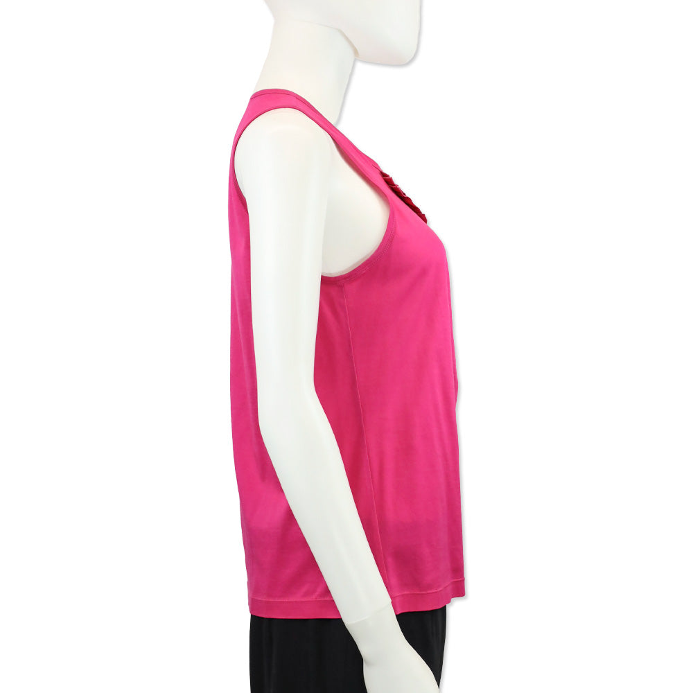 Burberry London Hot Pink Sleeveless Layered Ruffle Accent Top