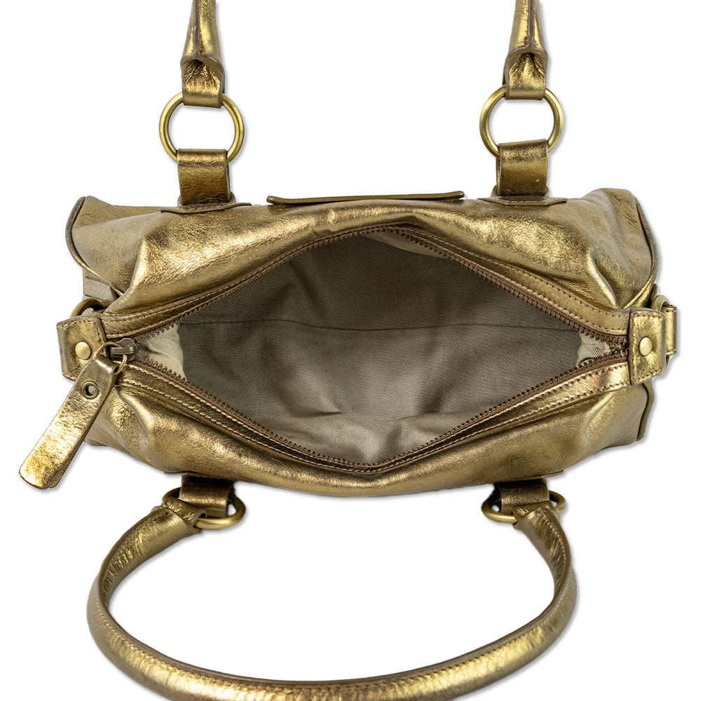 Burberry London Metallic Gold Leather Shoulder Bag