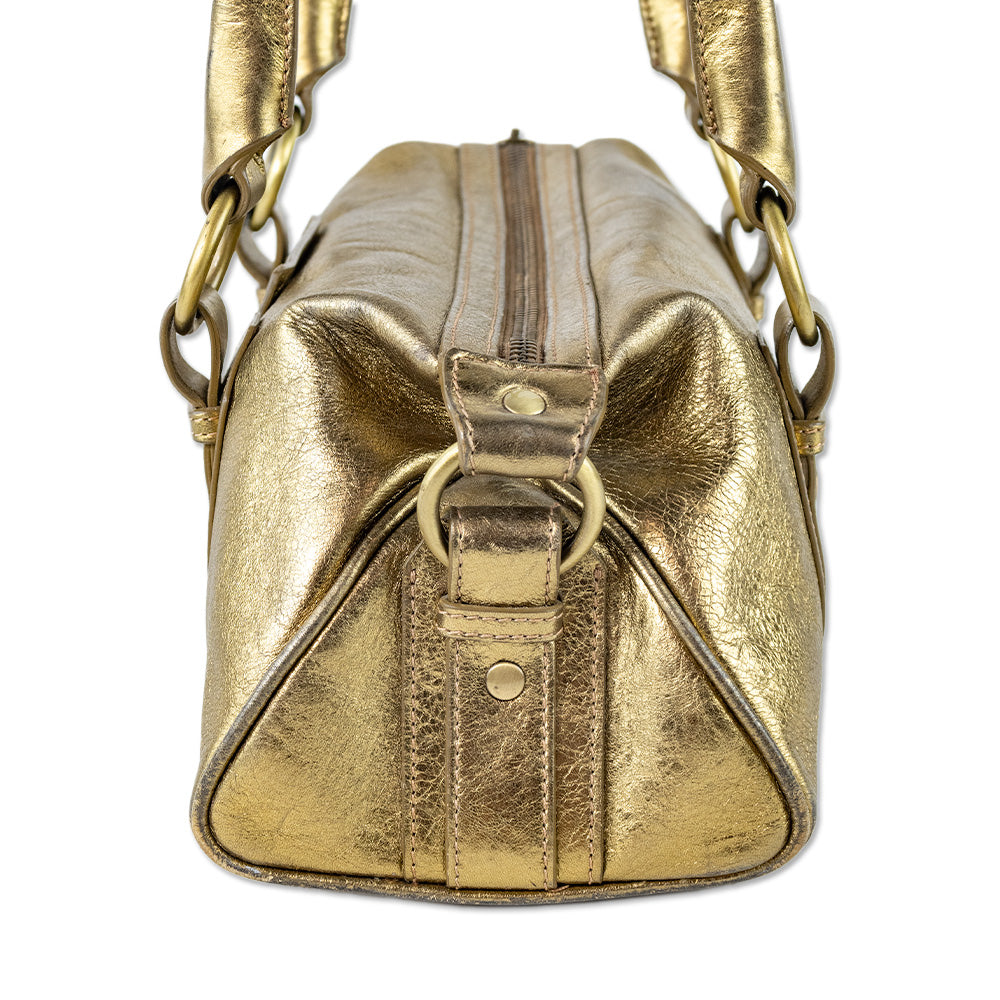 Burberry London Metallic Gold Leather Shoulder Bag