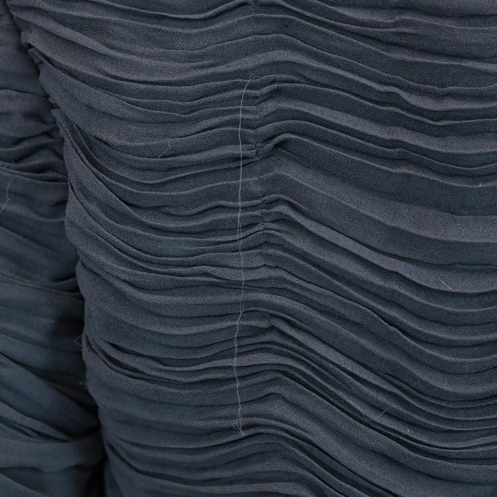 Burberry London Navy Chiffon Ruffle Zip Jacket