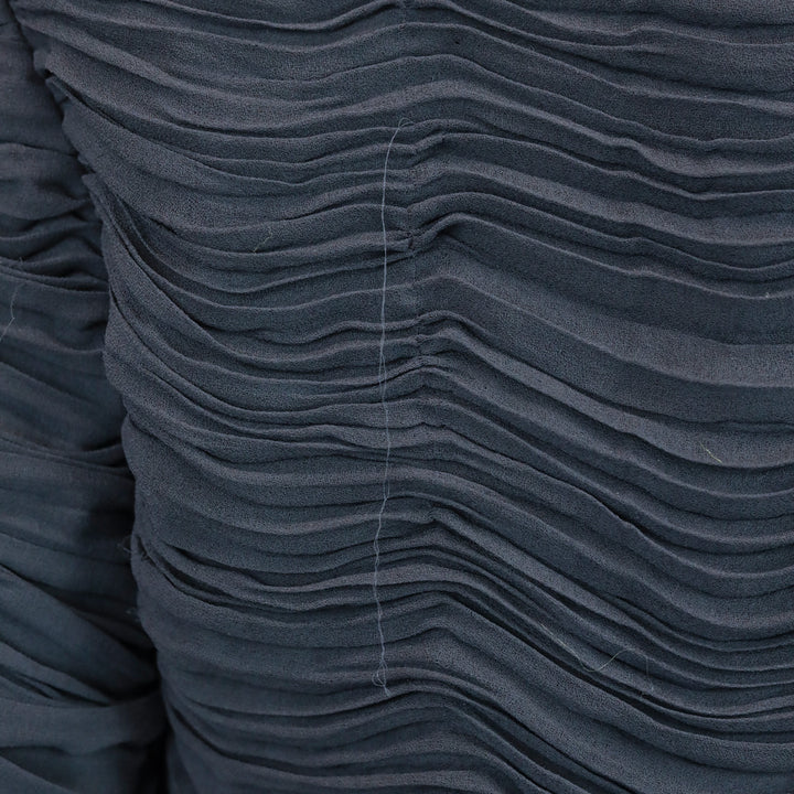 Burberry London Navy Chiffon Ruffle Zip Jacket