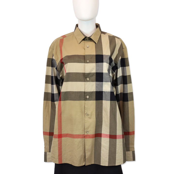 Burberry London Nova House Check Cotton Button Up Shirt