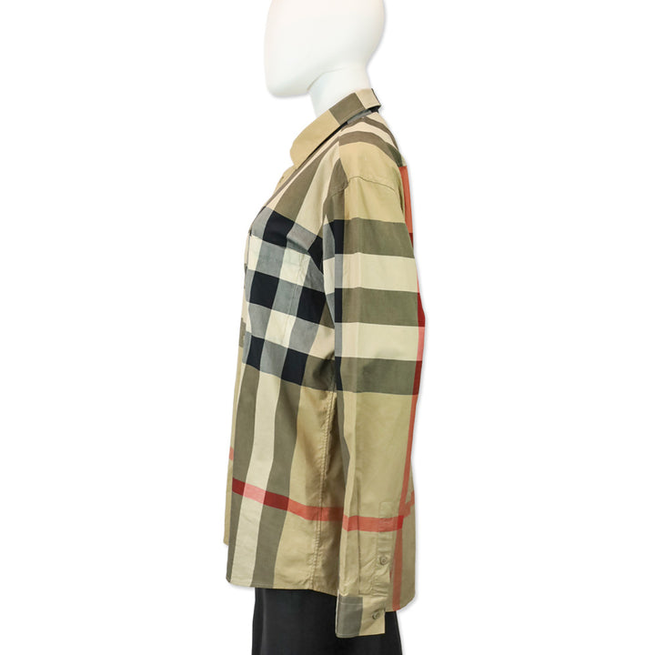 Burberry London Nova House Check Cotton Button Up Shirt