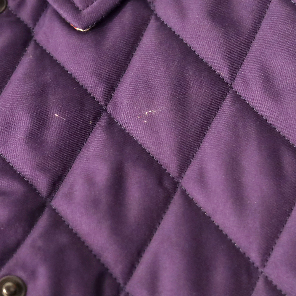 Burberry London Purple Quilted Button-Up Jacket